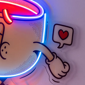 Coffee Cup Cute Trendy Retro LED Neon Sign Light Pop Art
