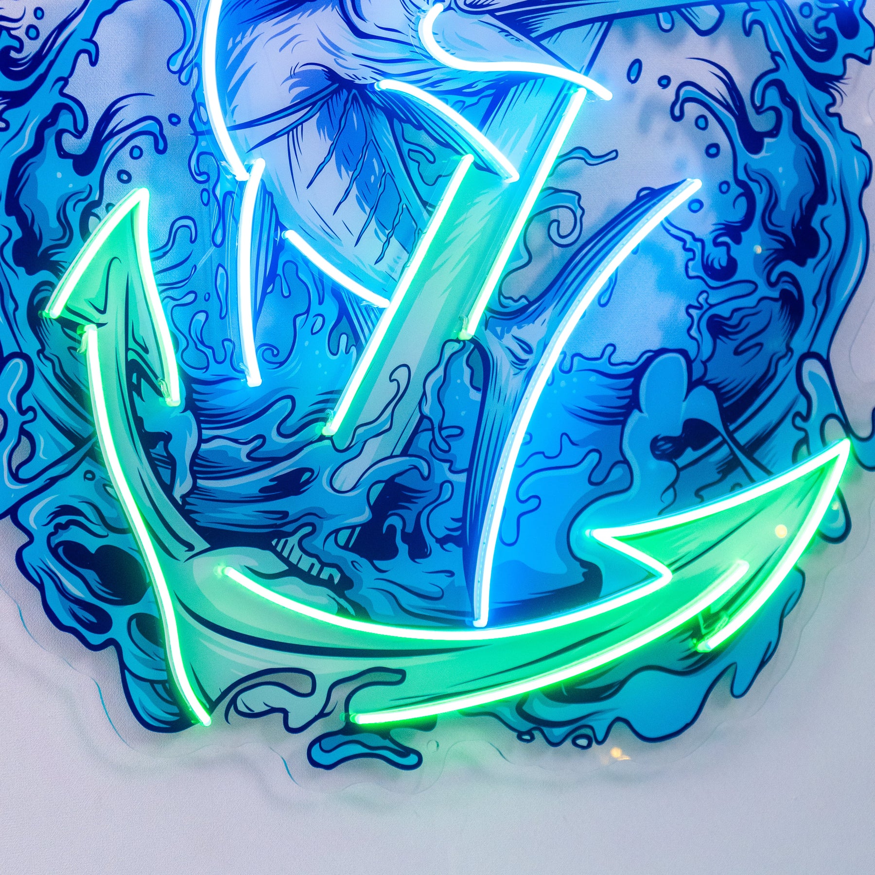 Marlin Fish with Anchor LED Neon Sign Light Pop Art