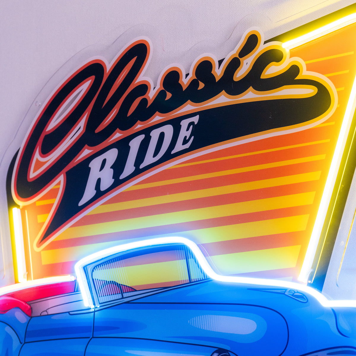 Blue Classic Car LED Neon Sign Light Pop Art