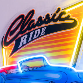 Blue Classic Car LED Neon Sign Light Pop Art