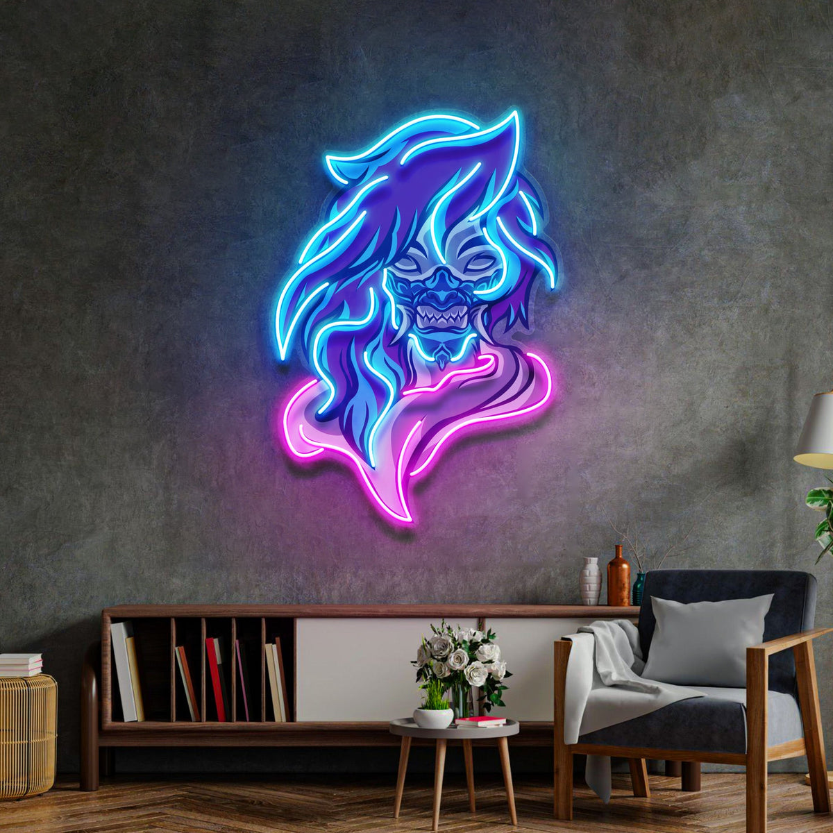 Demon Mascot LED Neon Sign Light Pop Art