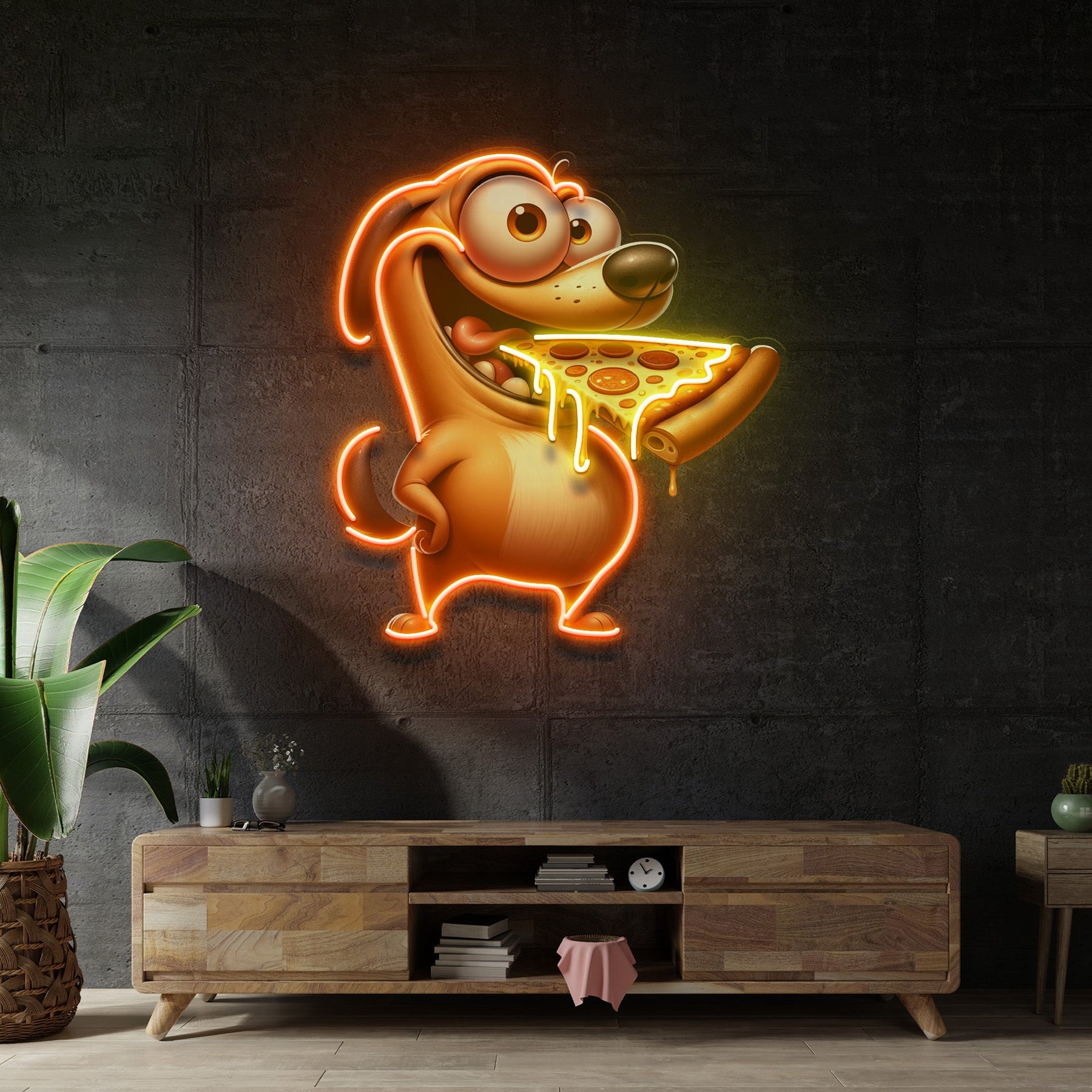 Dog Eat Pizza LED Neon Sign Light Pop Art
