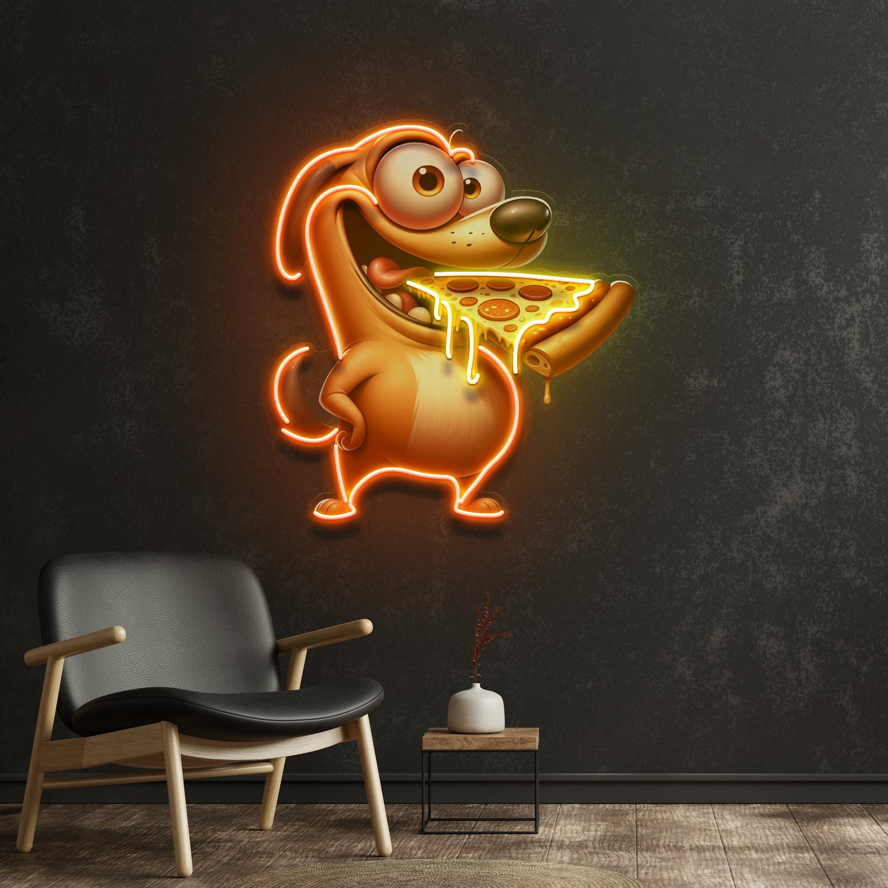 Dog Eat Pizza LED Neon Sign Light Pop Art