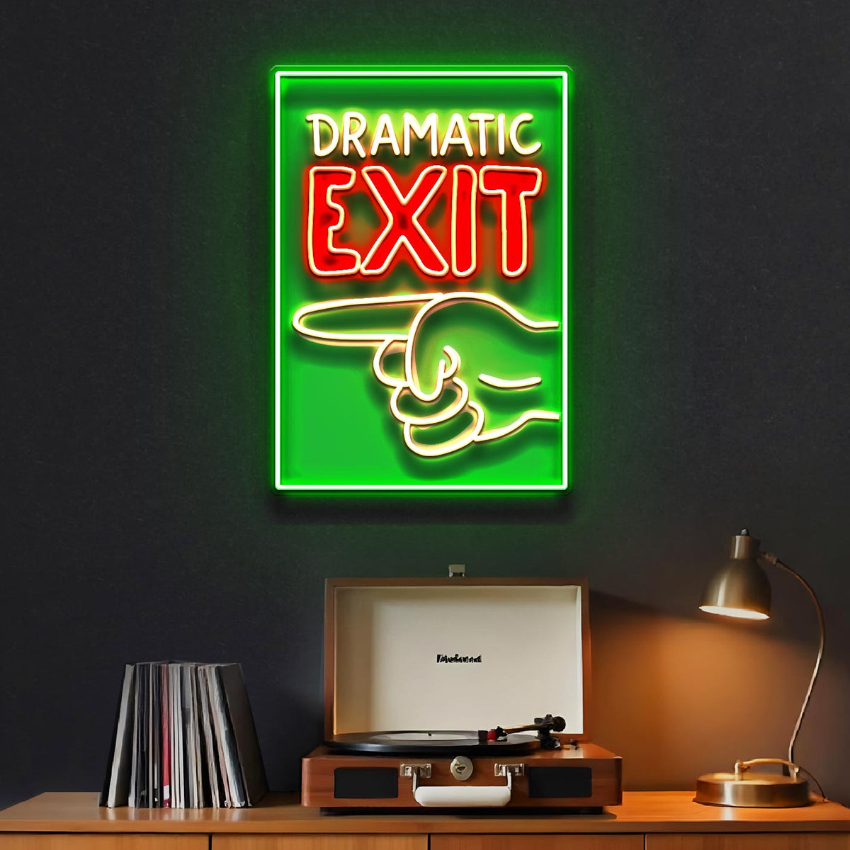 Dramatic Exit LED Neon Sign Light Pop Art