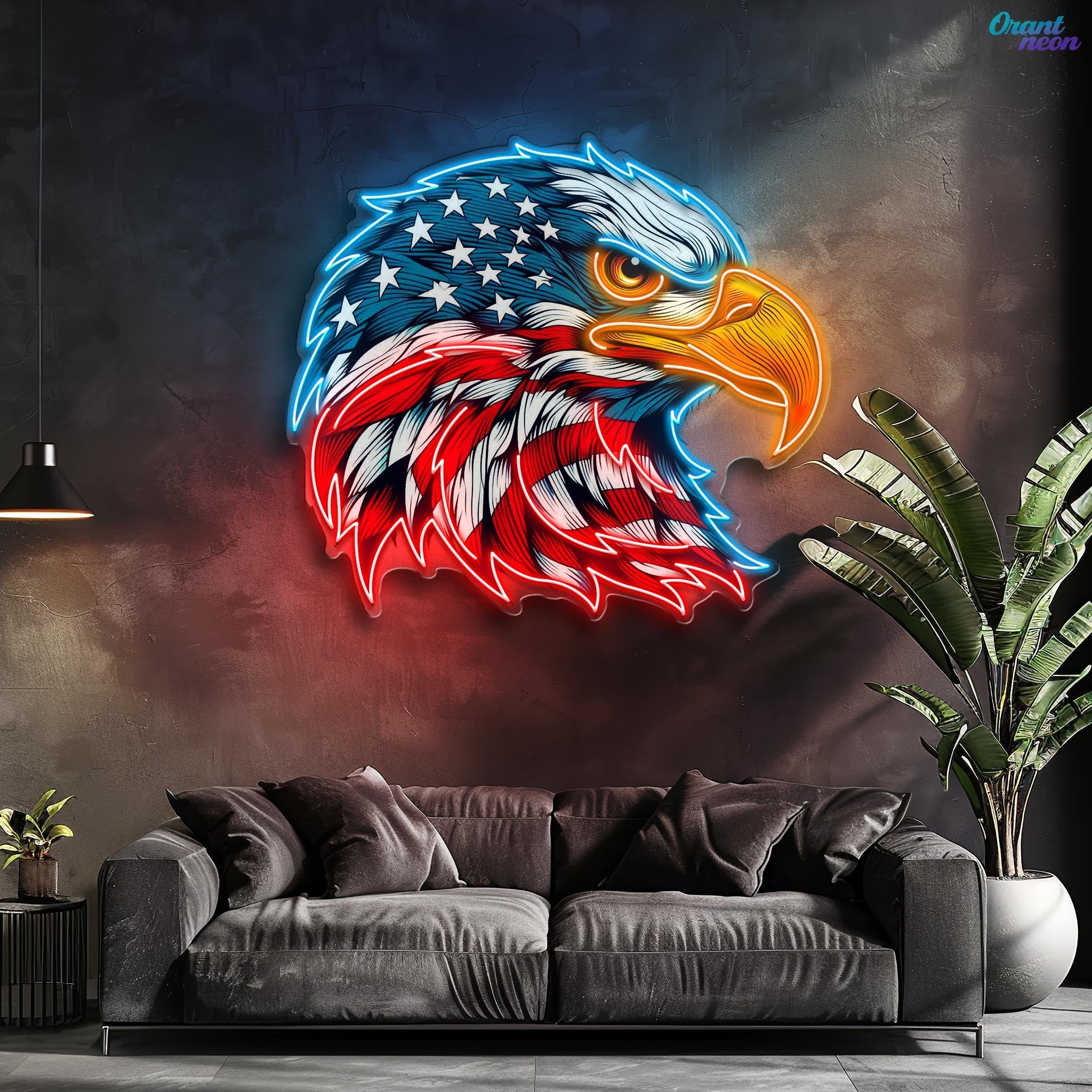 Eagle America Head Neon Sign