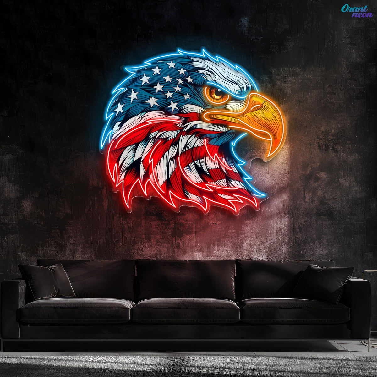 Eagle America Head Neon Sign