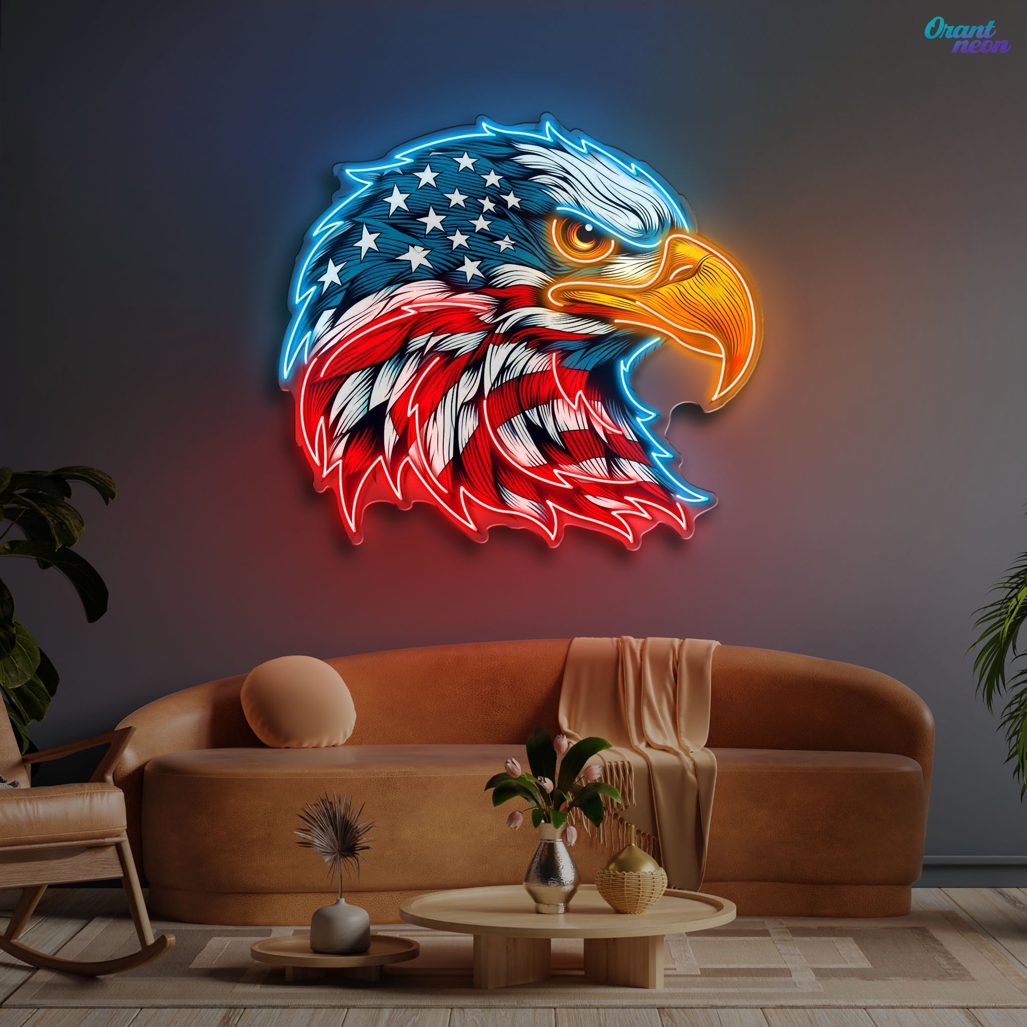 Eagle America Head Neon Sign