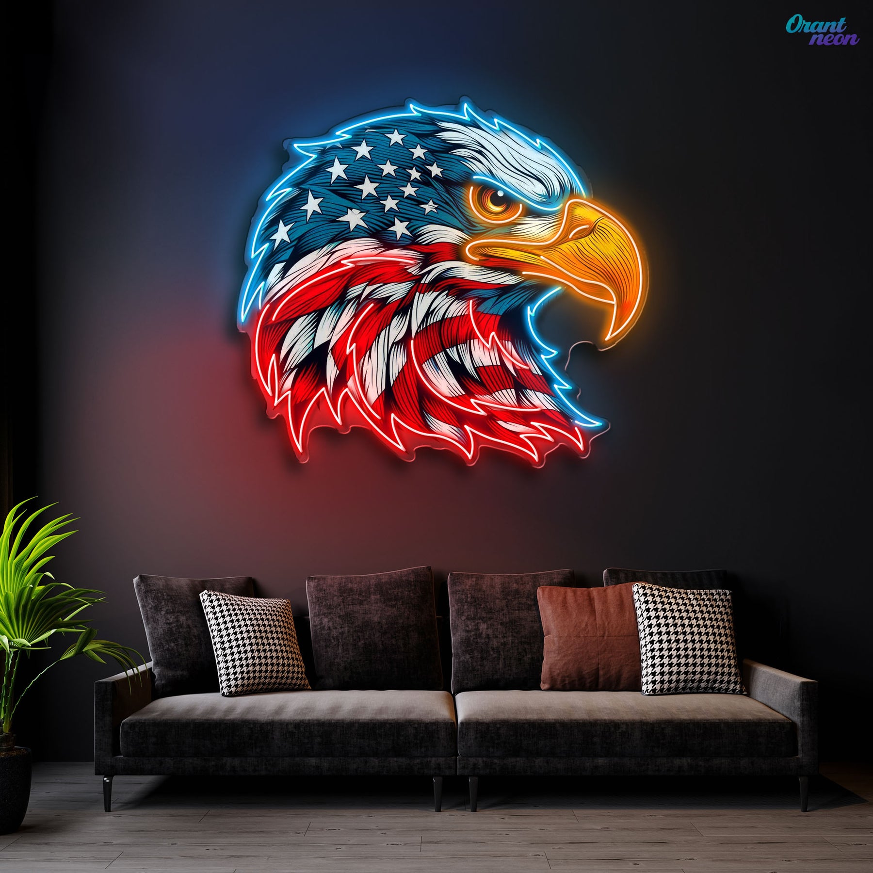 Eagle America Head Neon Sign