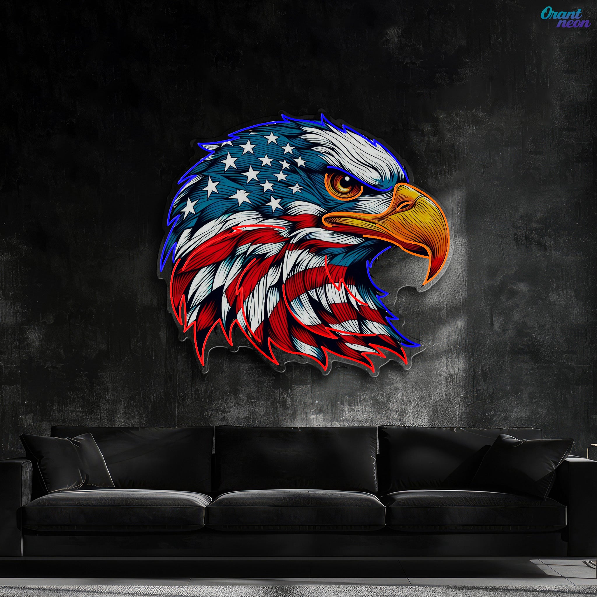 Eagle America Head Neon Sign