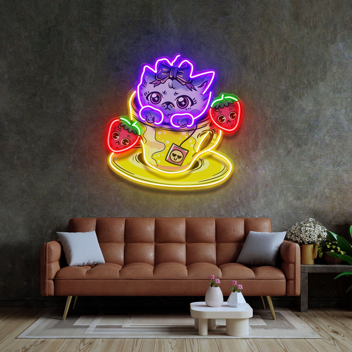 Emotional Cat LED Neon Sign Light Pop Art