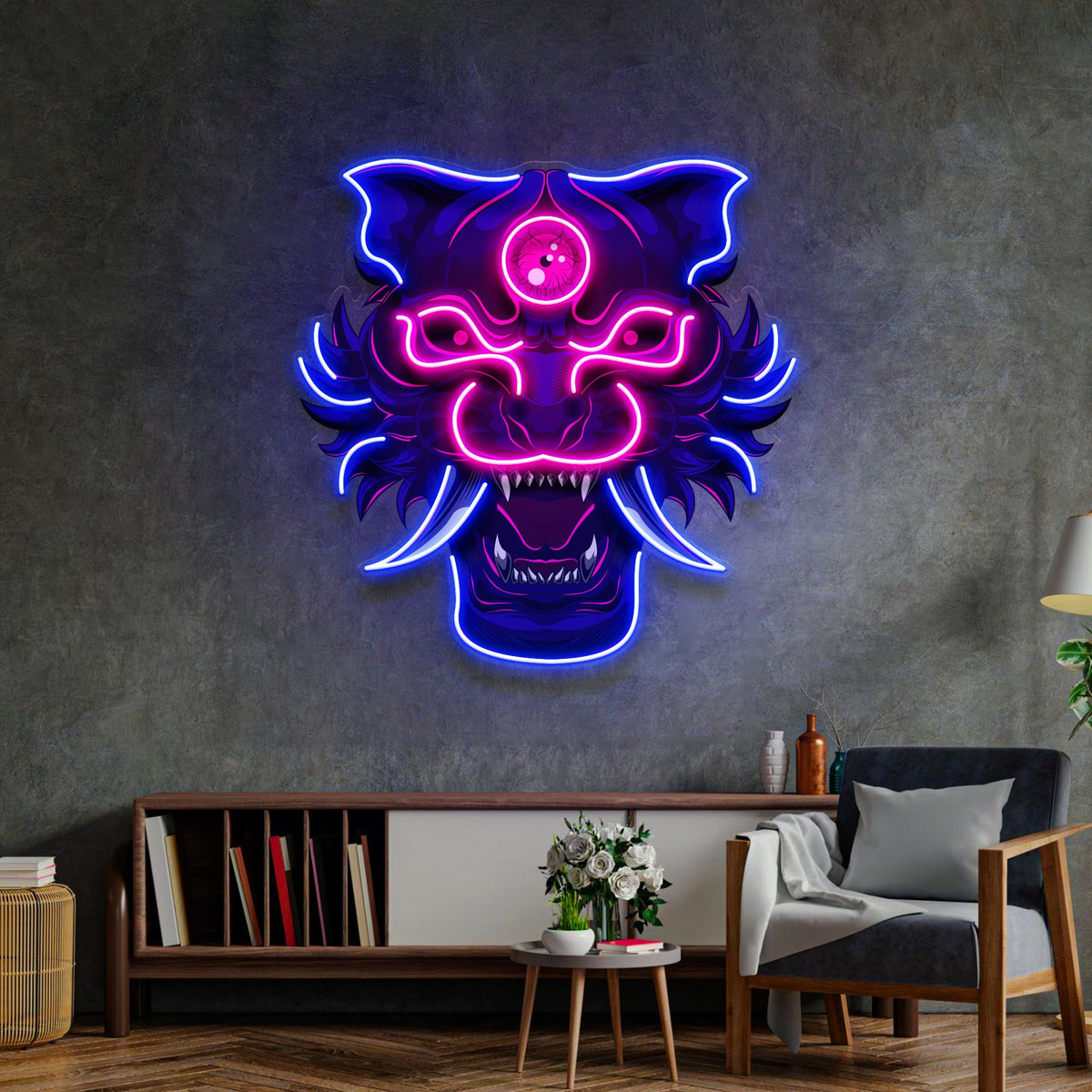 Evil Tiger Demon LED Neon Sign Light Pop Art