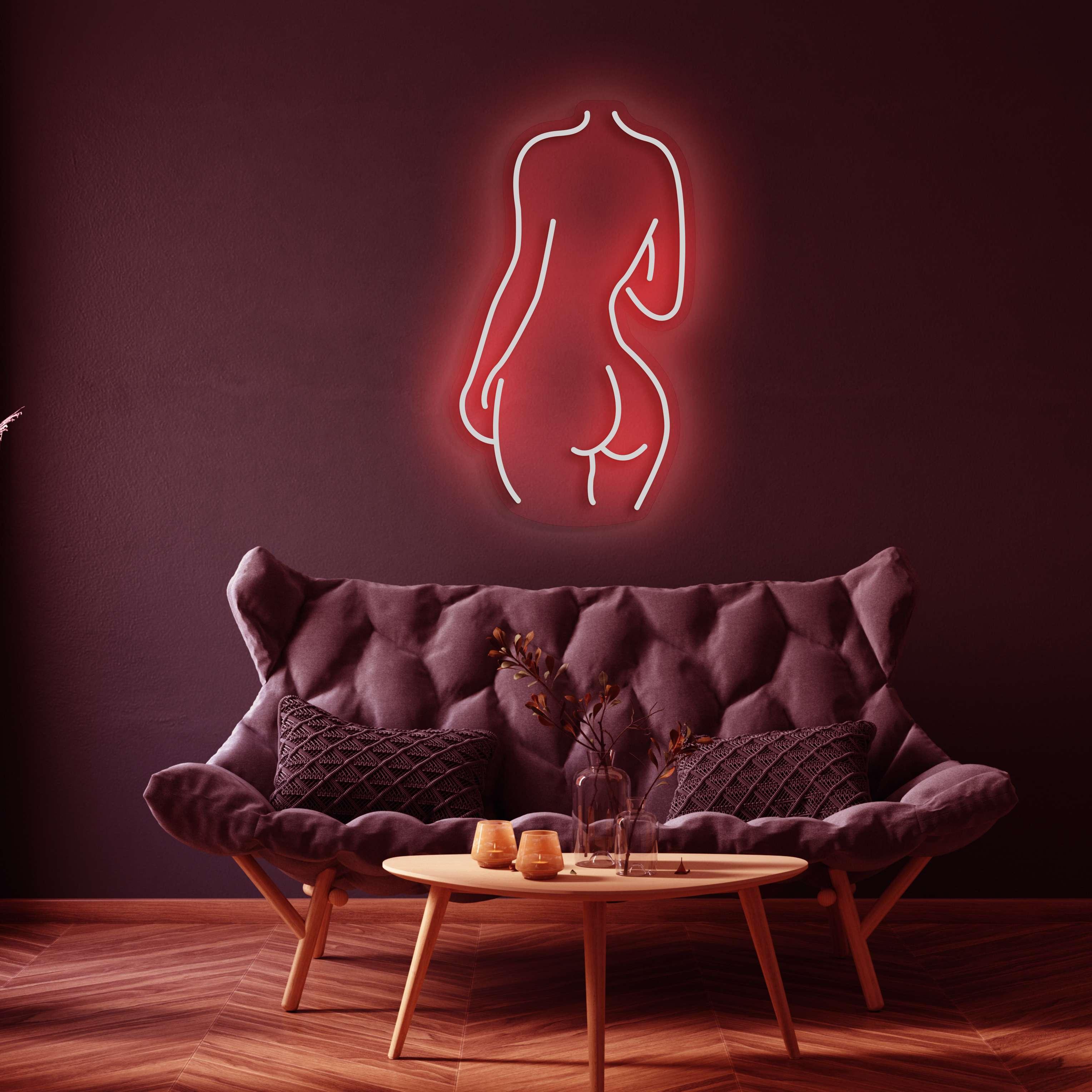 Female Back Silhouette Neon Sign