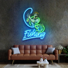 Ferocious Fisherman LED Neon Sign Light Pop Art