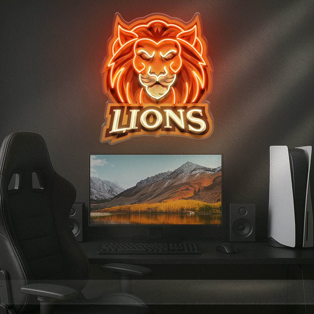 Ferocious Lions LED Neon Sign Light Pop Art