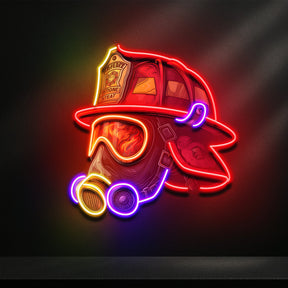 Fire Safety Helmet LED Neon Sign Light Pop Art