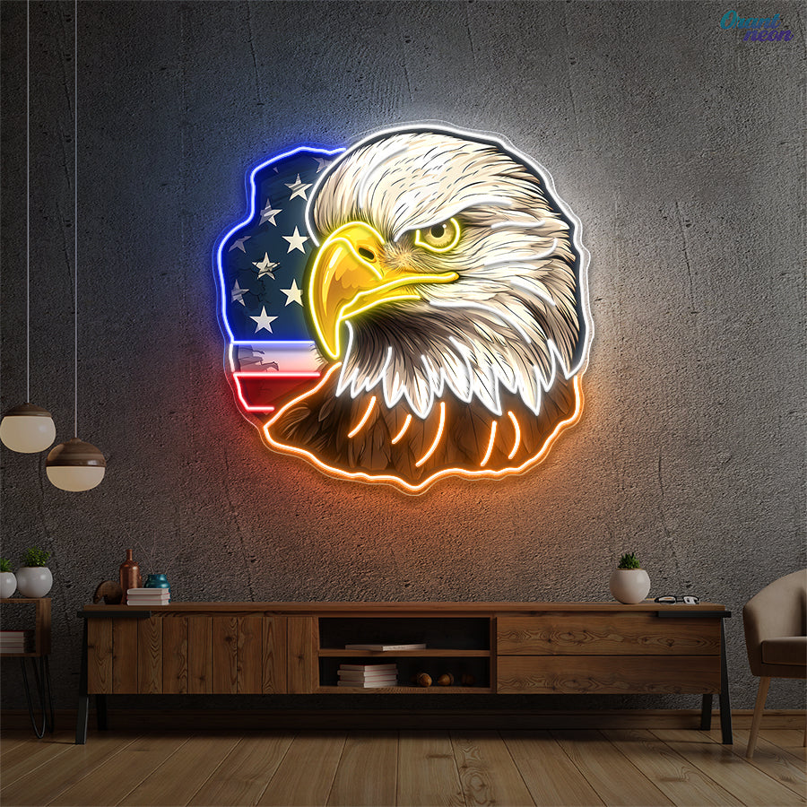 Flag Bald America Eagle Neon Sign 5