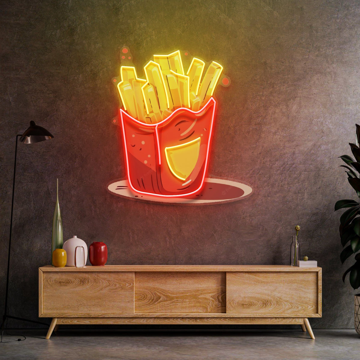 French Fries Potatoes LED Neon Sign Light Pop Art