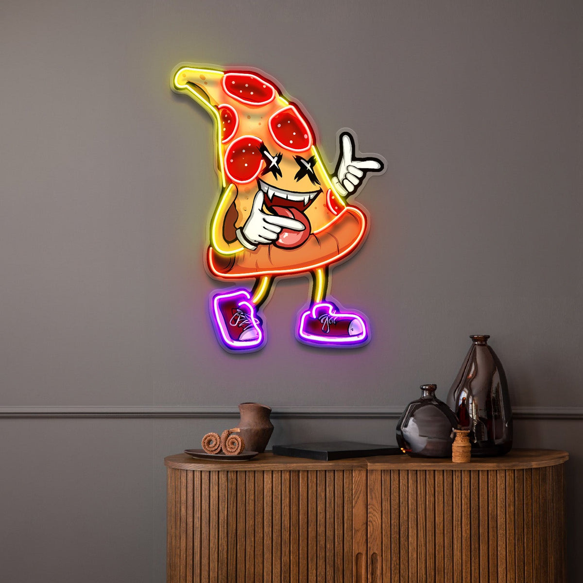 Funky Pizza Slice LED Neon Sign Light Pop Art