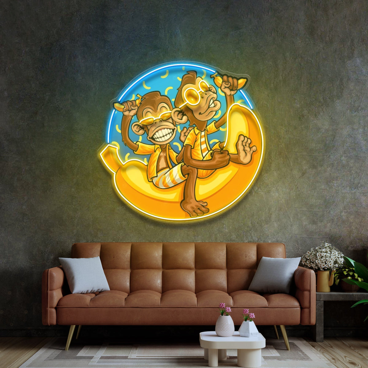 Funny Monkey Banana Cartoon LED Neon Sign Light Pop Art