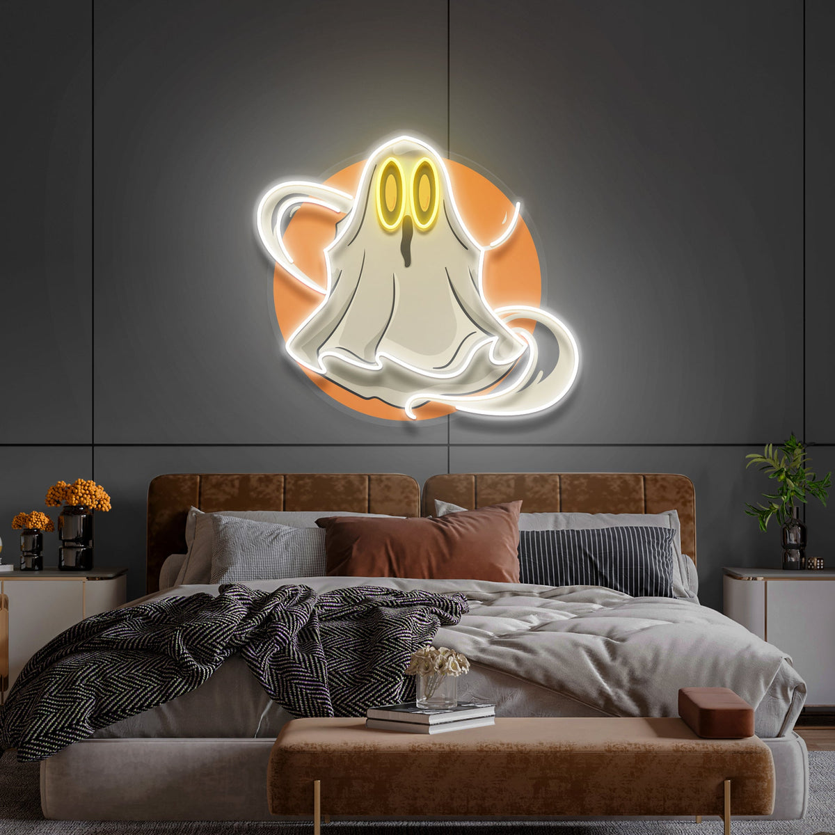 Ghost Halloween Artwork Led Neon Sign Light