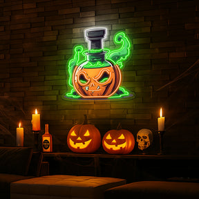 🎃 Spooky Pumpkin Potion Neon Sign – Halloween LED Wall Light