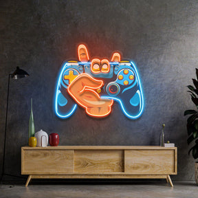 Hand Holding Game LED Neon Sign Light Pop Art