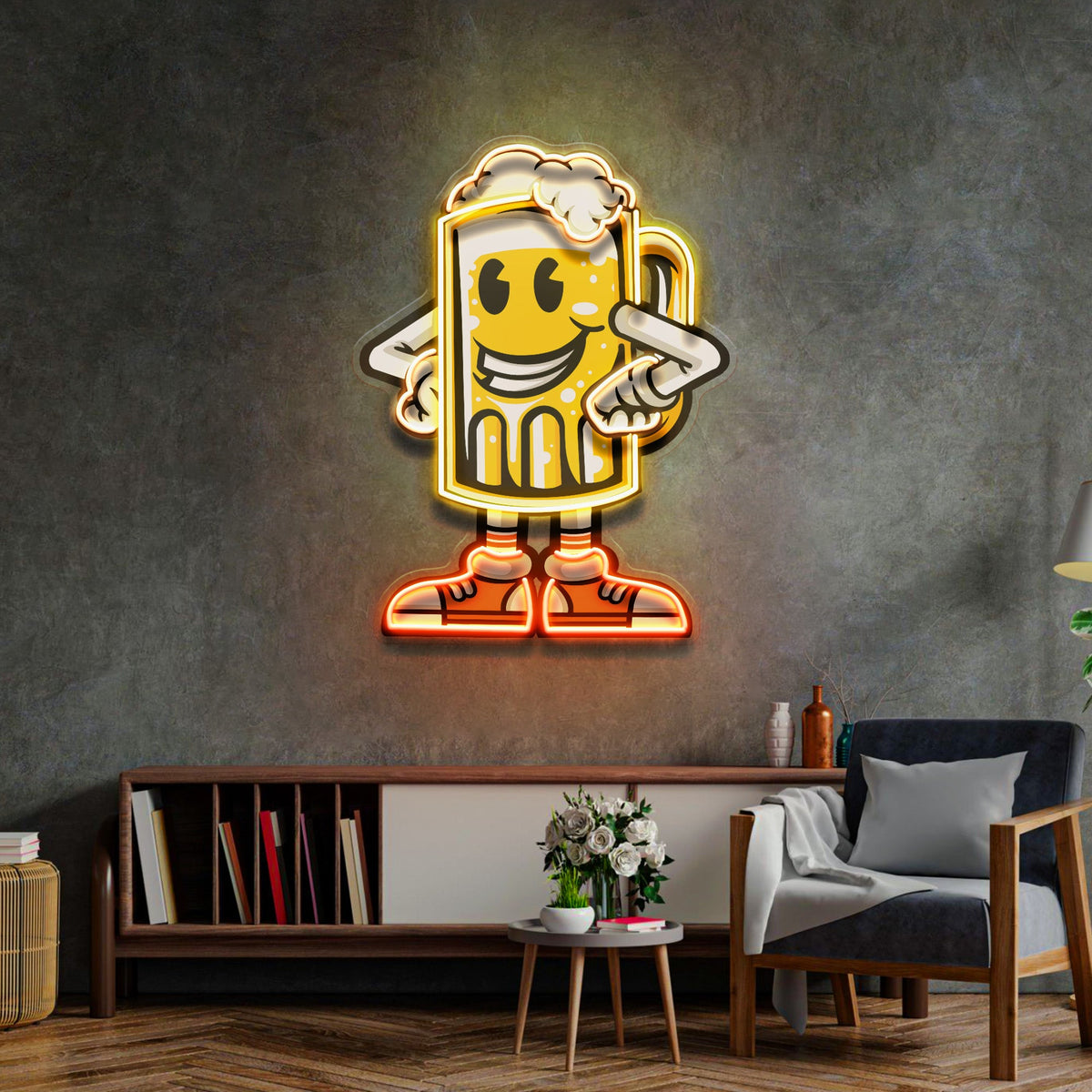 Happy Beer LED Neon Sign Light Pop Art