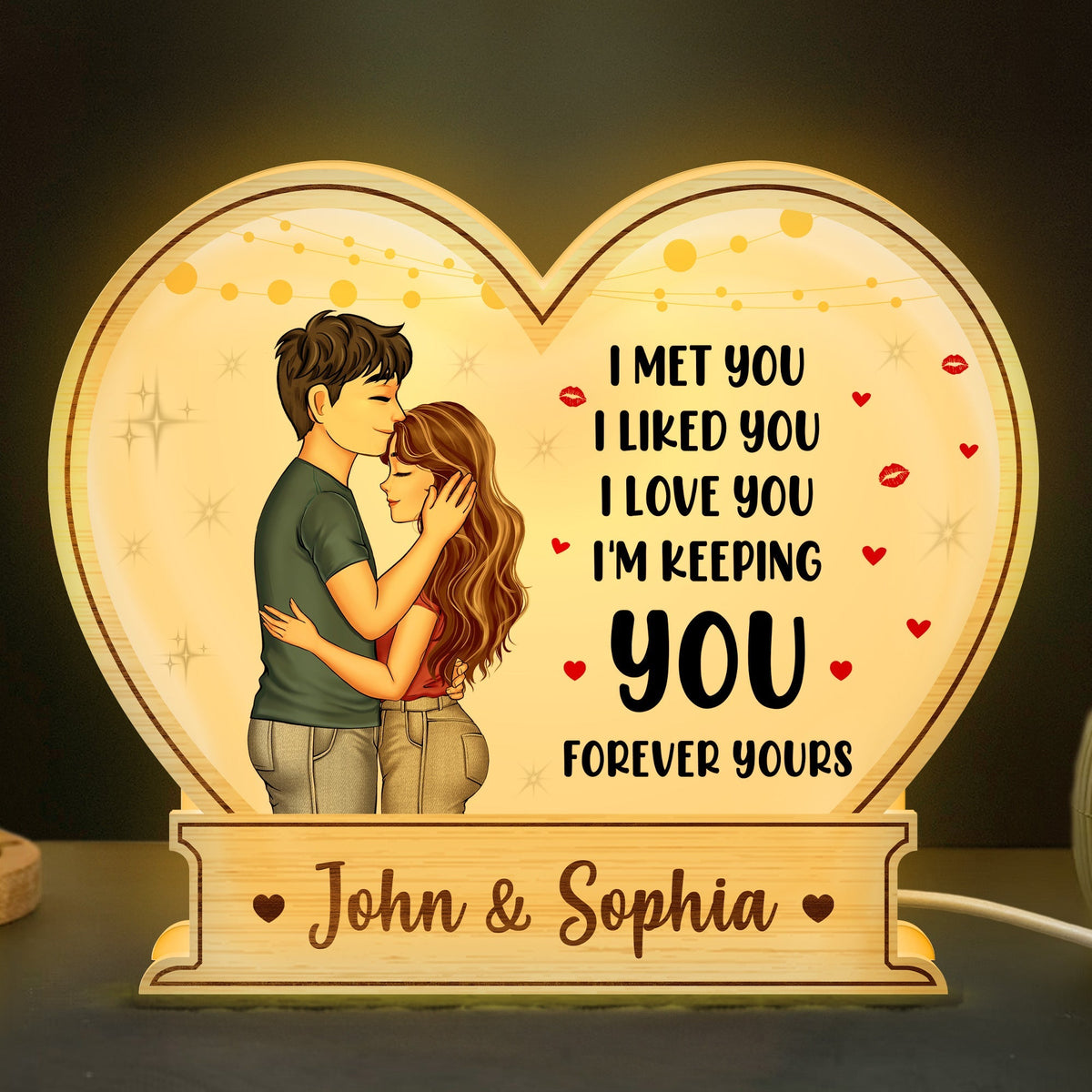 I Met You I Liked You I'm Keeping You - Personalized Light Box