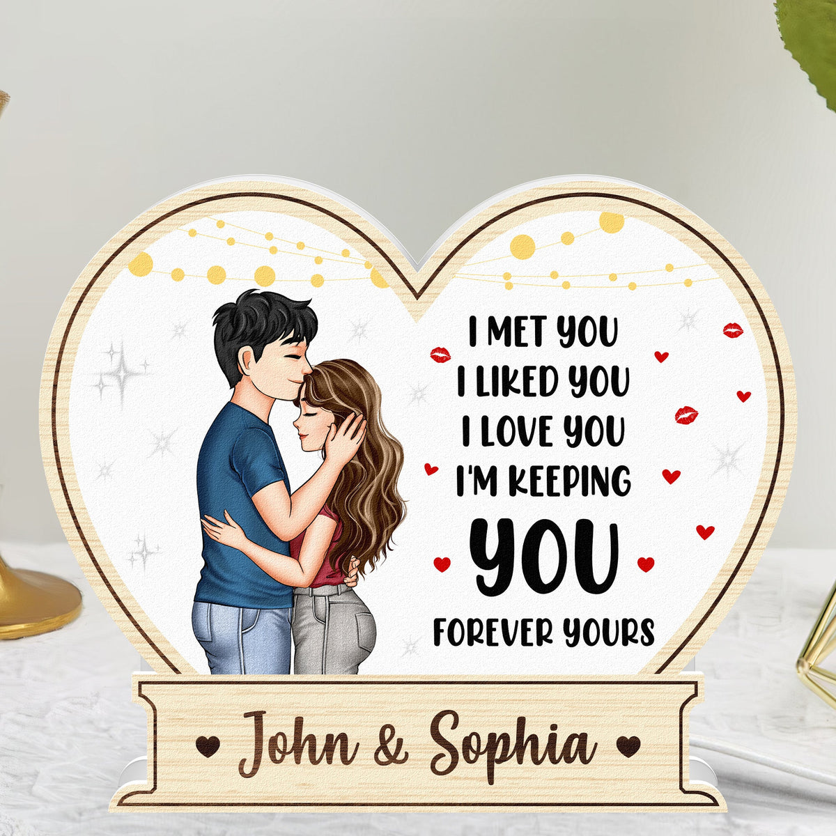 I Met You I Liked You I'm Keeping You - Personalized Light Box