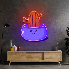Cactus Succulent Plant LED Neon Sign Light Pop Art