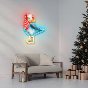 Winter Seagull Neon Sign – Cozy LED Wall Light for Christmas & Holiday Home Décor