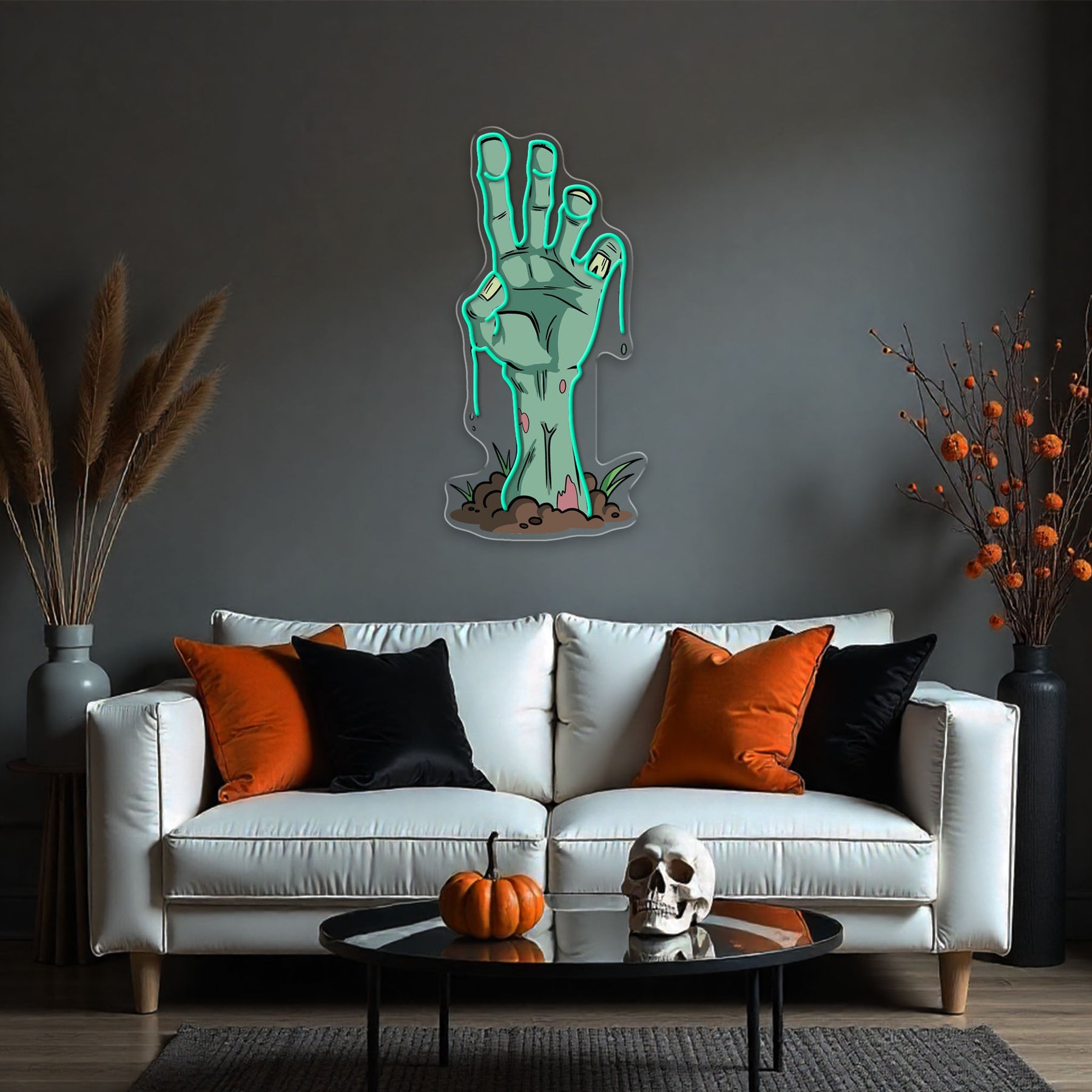 Zombie Hand Neon Sign – Creepy LED Wall Light for Halloween Party, Bar & Home Décor