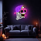 Hip-Hop Skull Neon Sign – Cool LED Wall Light for Bars, Man Caves & Halloween Party Décor