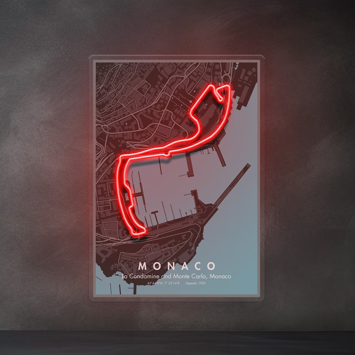 Monaco Formula F1 Circuit LED Neon Sign Light Pop Art