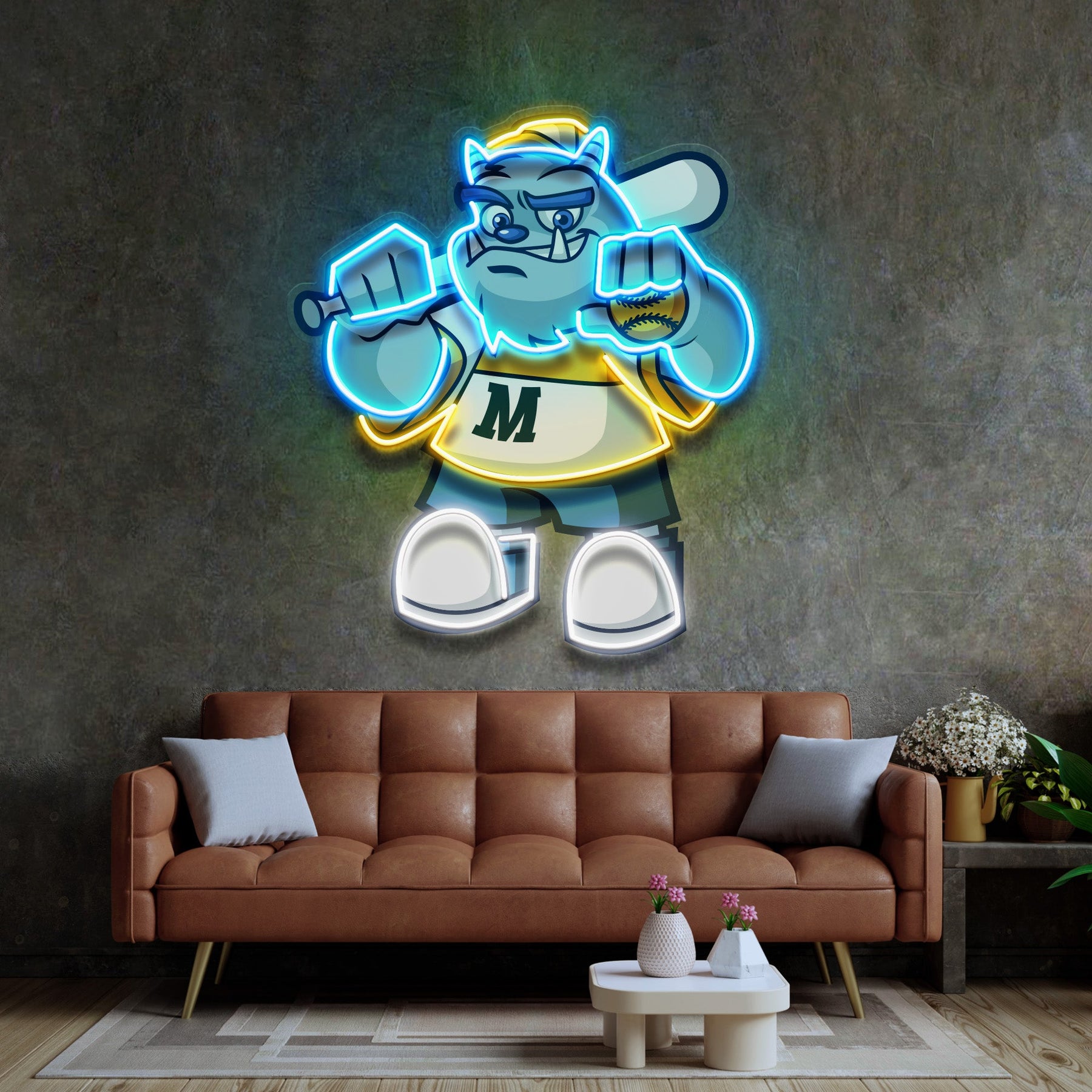 Monster Softball LED Neon Sign Light Pop Art