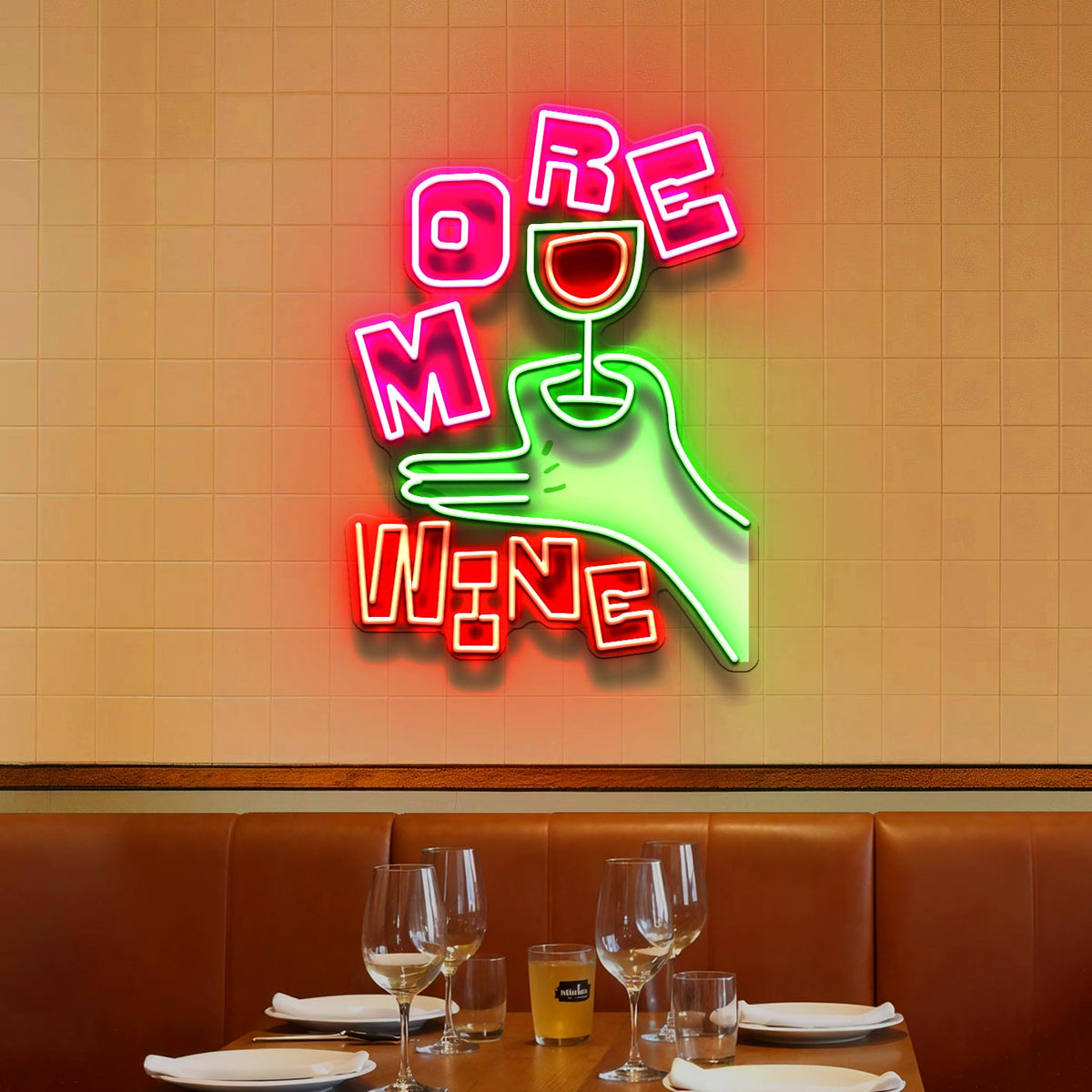 More Wine LED Neon Sign Light Pop Art