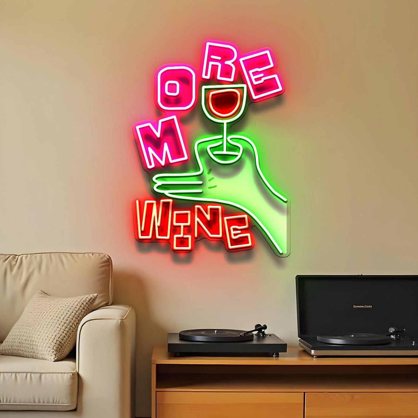 More Wine LED Neon Sign Light Pop Art