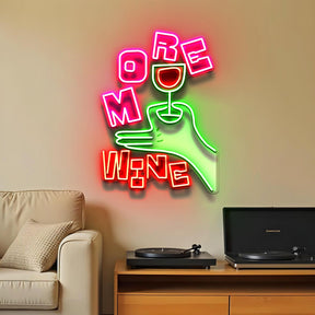 More Wine LED Neon Sign Light Pop Art