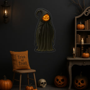Halloween Grim Pumpkin Neon Sign – Spooky LED Wall Light for Haunted Home & Party Décor