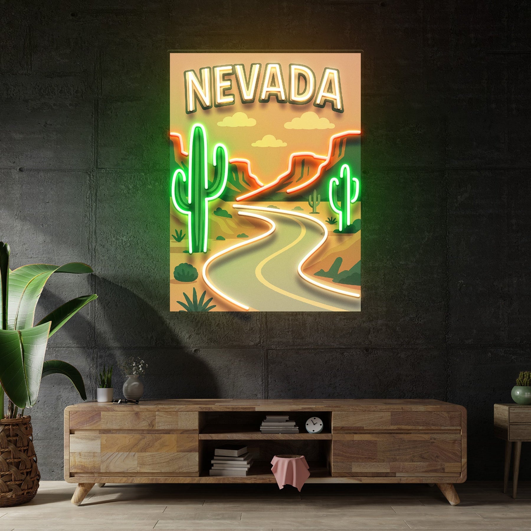 Nevada Route LED Neon Sign Light Pop Art