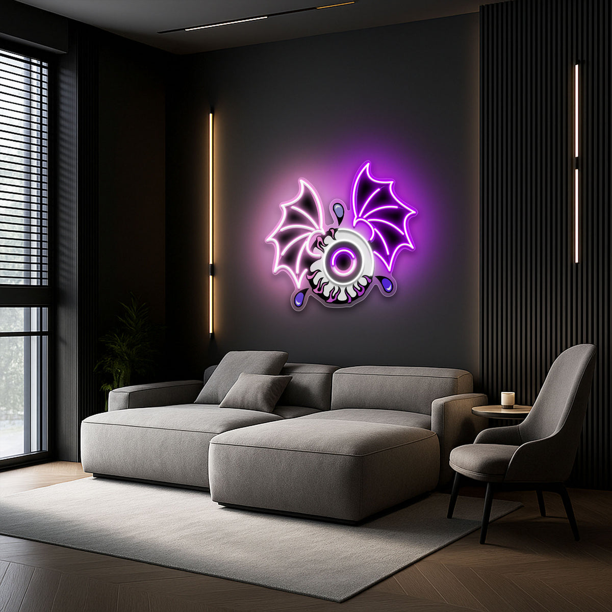Bat Eye Neon Sign – Spooky Halloween LED Wall Light for Haunted Home & Party Décor