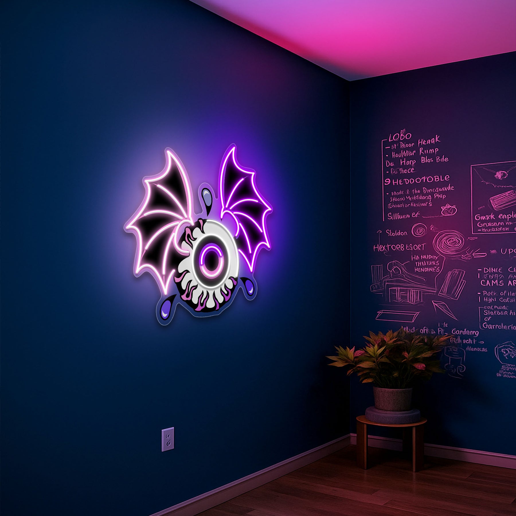 Bat Eye Neon Sign – Spooky Halloween LED Wall Light for Haunted Home & Party Décor