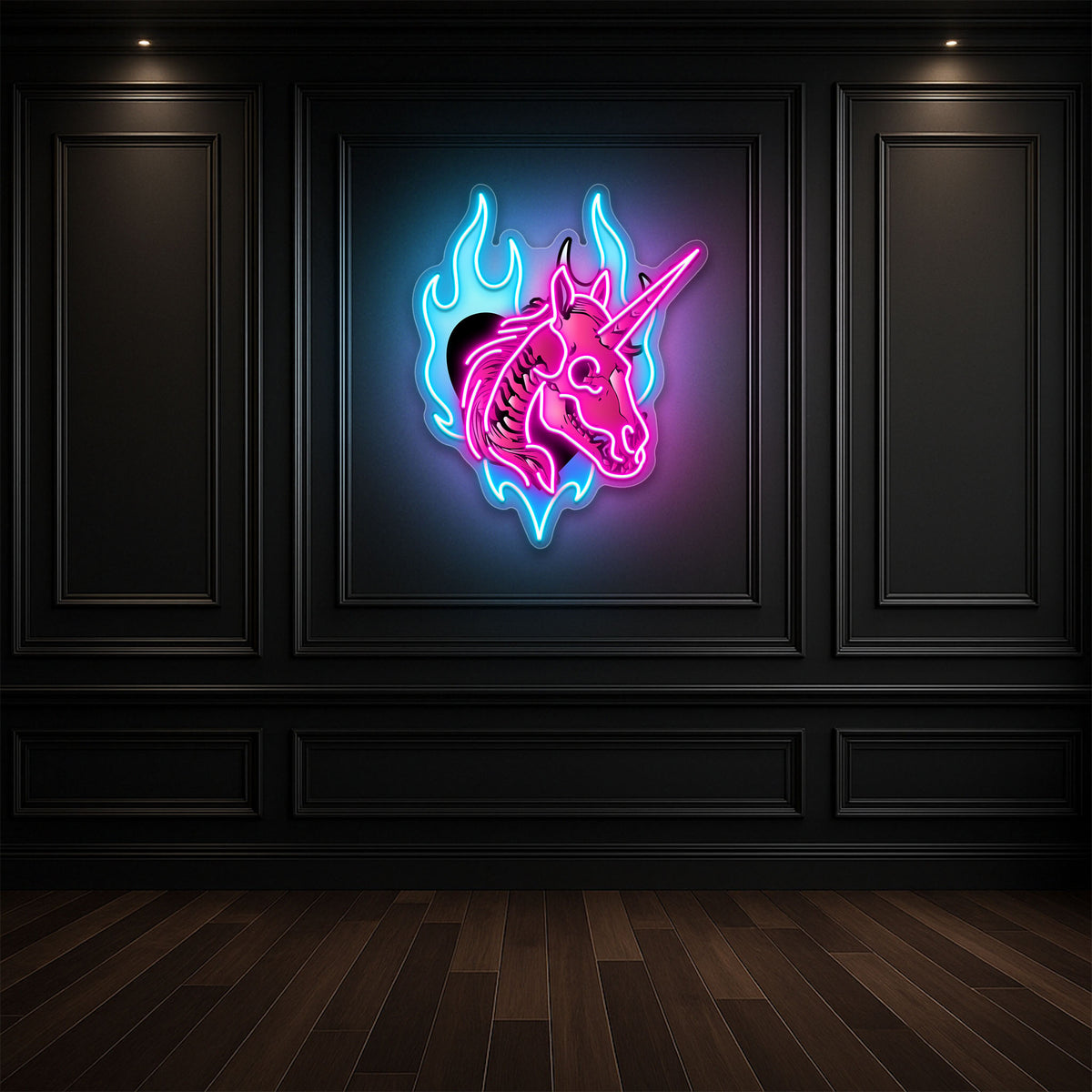 Unicorn Skull Neon Sign – Gothic LED Wall Light for Halloween, Bars & Unique Home Décor