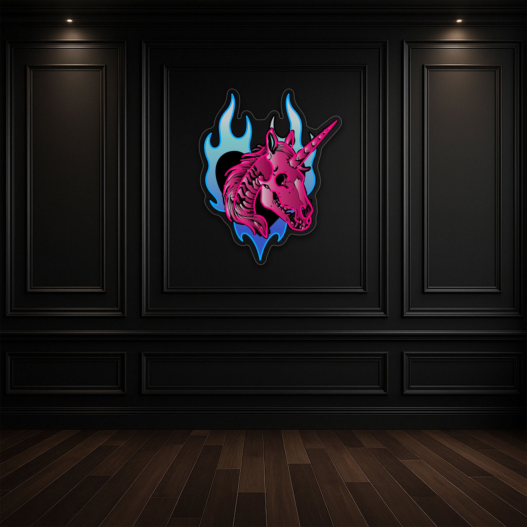 Unicorn Skull Neon Sign – Gothic LED Wall Light for Halloween, Bars & Unique Home Décor