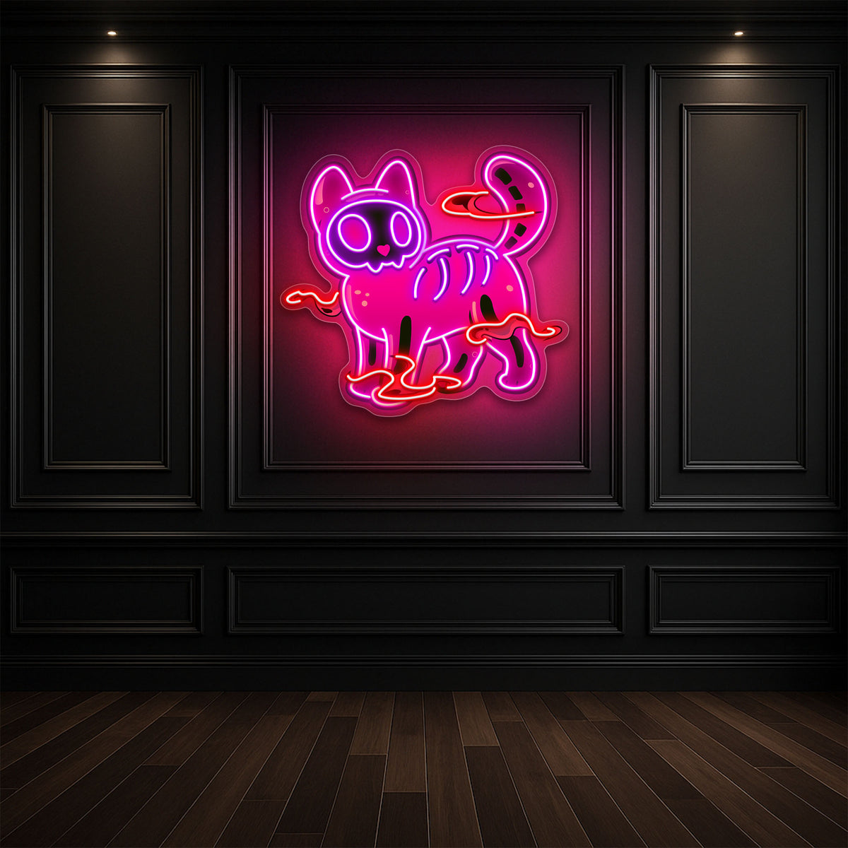 Spooky Cat Neon Sign – Halloween LED Wall Light for Home, Bars & Party Décor