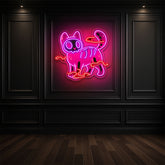 Spooky Cat Neon Sign – Halloween LED Wall Light for Home, Bars & Party Décor