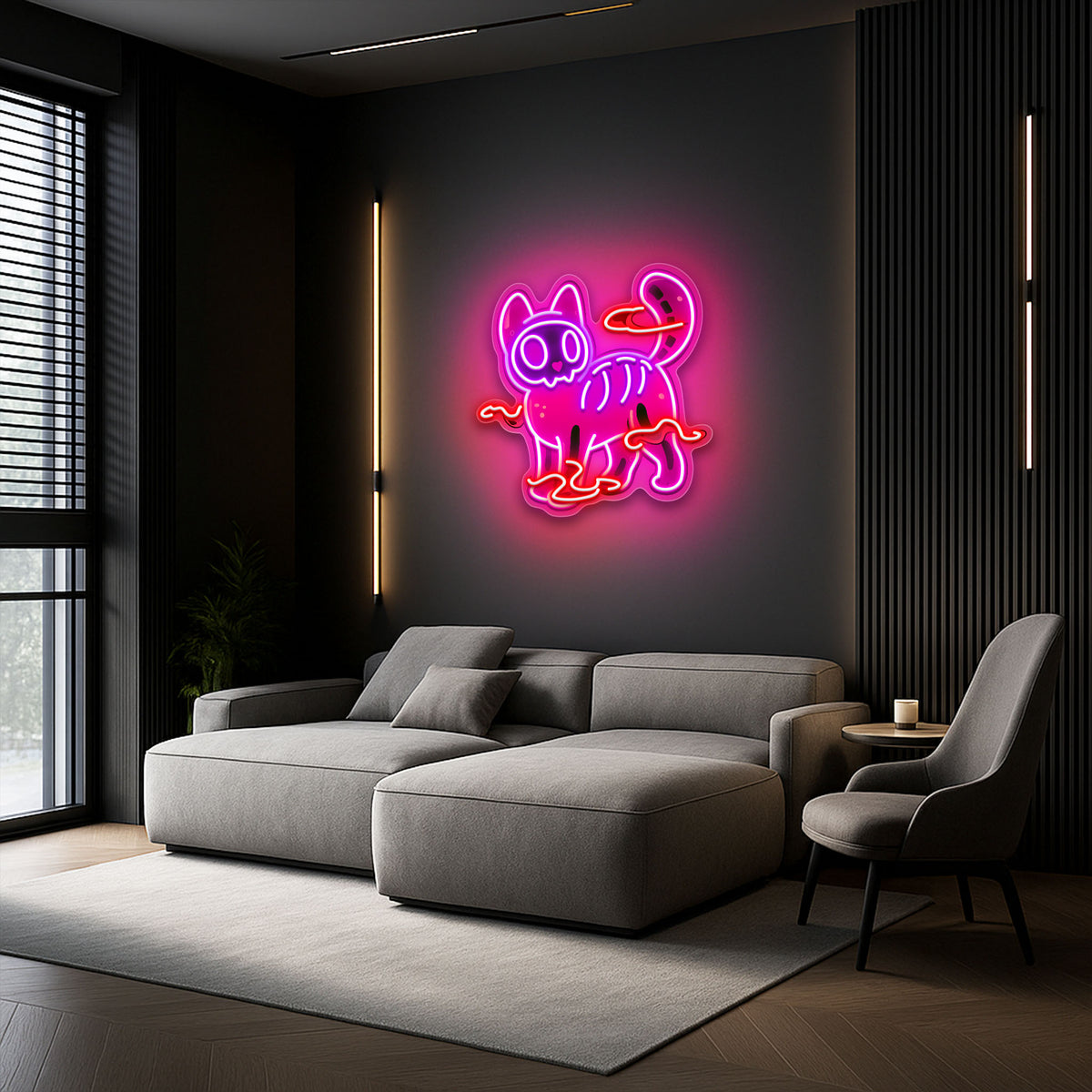 Spooky Cat Neon Sign – Halloween LED Wall Light for Home, Bars & Party Décor