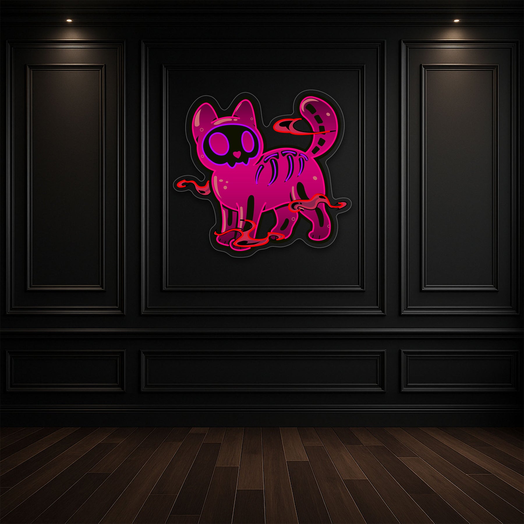 Spooky Cat Neon Sign – Halloween LED Wall Light for Home, Bars & Party Décor