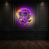 Black Cat Witch Neon Sign – Halloween LED Wall Light for Spooky Home & Party Décor
