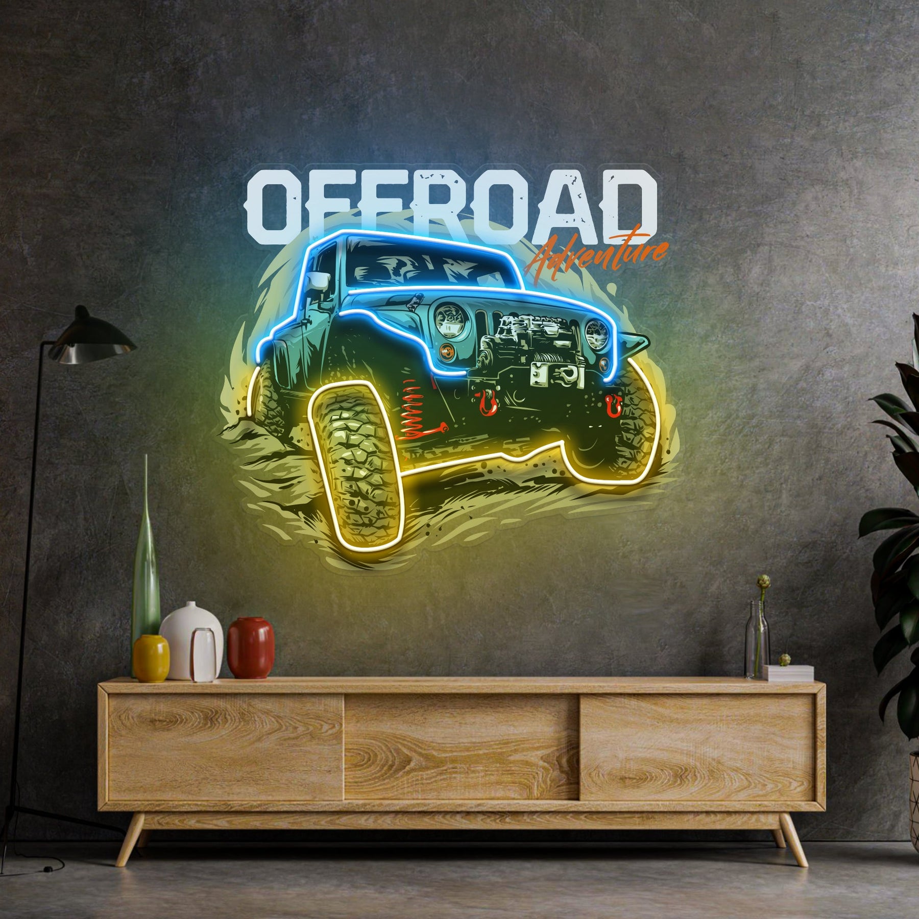 Offroad Adventure Dark  Car LED Neon Sign Light Pop Art